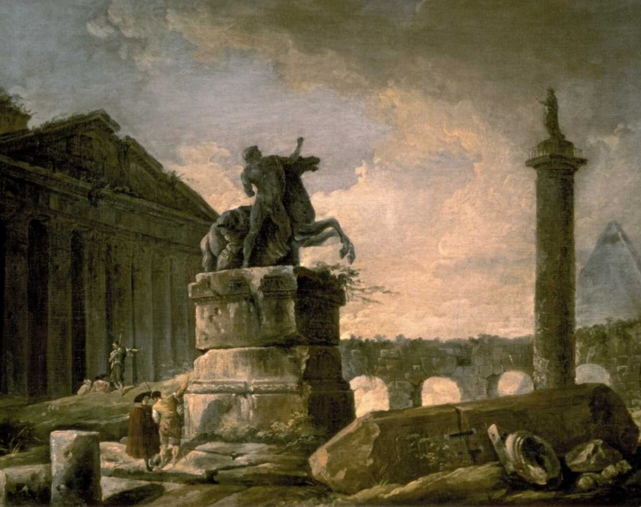 Architectural Landscape with Obelisk Poster Print by Hubert Robert - Item # VARPDX132076